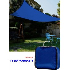 Quictent New Outdoor 10' x 15' Rectangle Sun Shade Sail Canopy Patio Garden Top Cover- Blue, with Free Carry Bag   